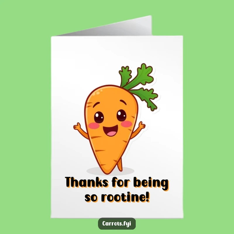 Free Printable Thank You Card: Grateful Carrot Mealtime Joy, Funny Downloadable Gift