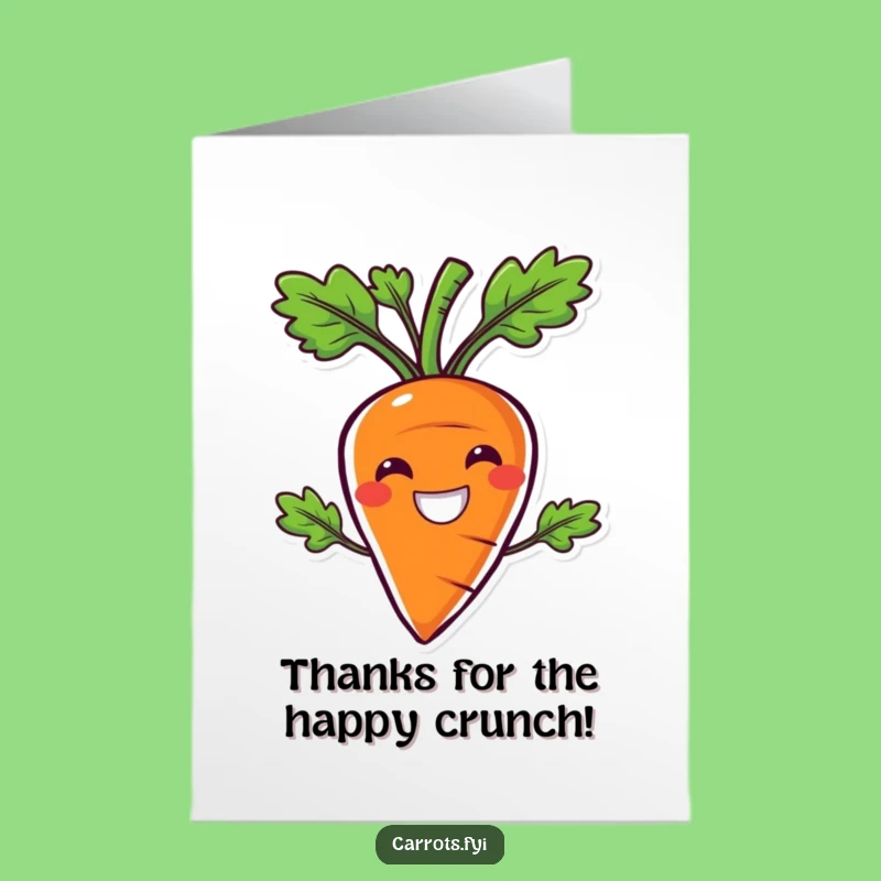 Free Printable Thank You Card: Grateful Crunchy Carrot Downloadable Gift