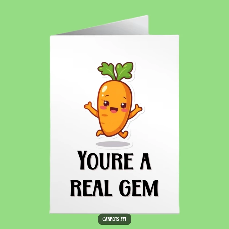 Free Printable Thank You Card: Happy Bouncing Carrot, Great Humorous Downloadable Gift!