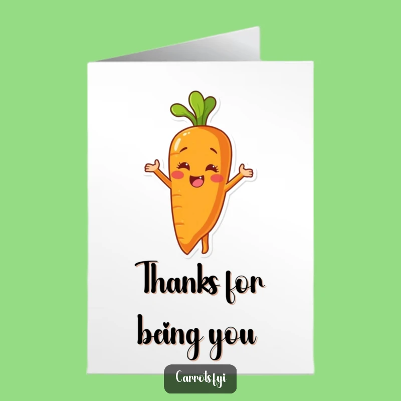 Free Printable Thank You Card: Peeling Carrot, Funny Gratitude, Downloadable Gift