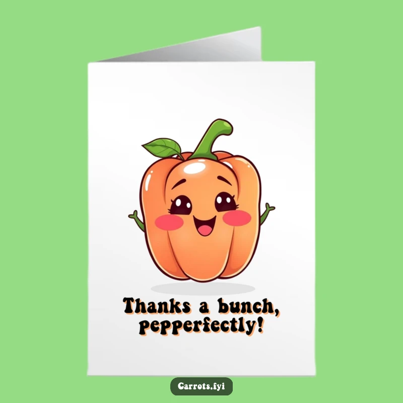 Free Printable Thank You Card: Silly Bell Pepper Funny Downloadable Gift for Gratitude