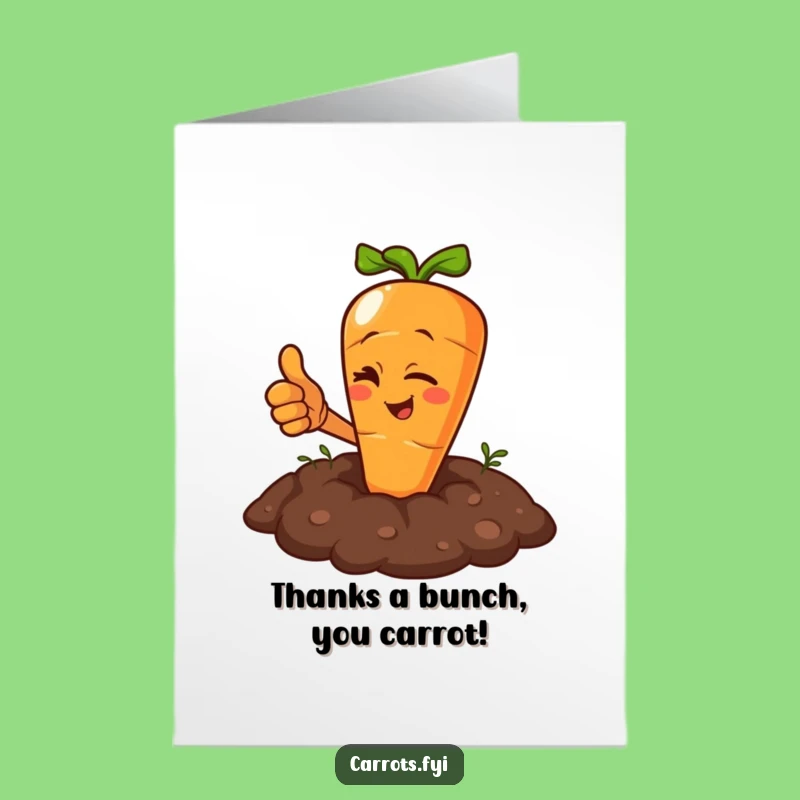 Free Printable Thank You Card: Winking Carrot Thumbs Up, Funny Downloadable Gift