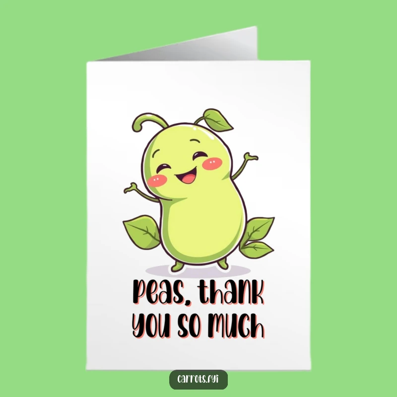 Free Printable Wiggling Pea Thank You Card - Funny Downloadable Gift!