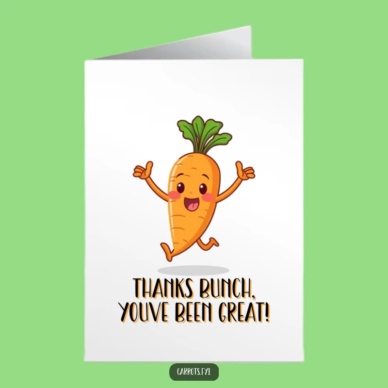 Free Printable Thank You Card Funny Carrot Victorious Stride Downloadable Present