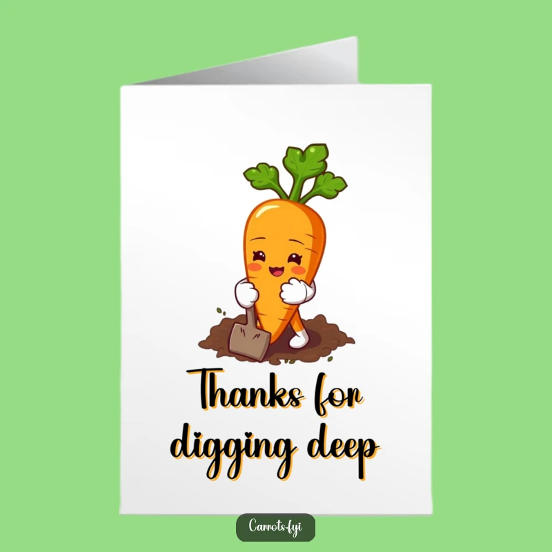 Free Printable Thank You Card: Gardening Carrot, Funny Thanks, Downloadable Gift