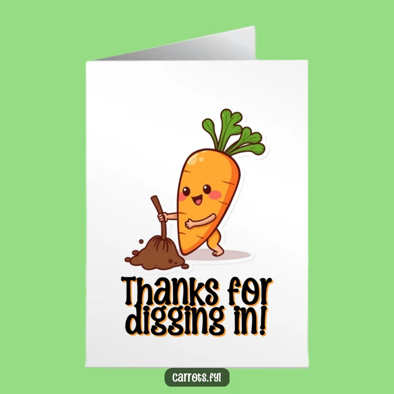 Free Printable Thank You Card: Digging Carrot for a Funny DIY Appreciation