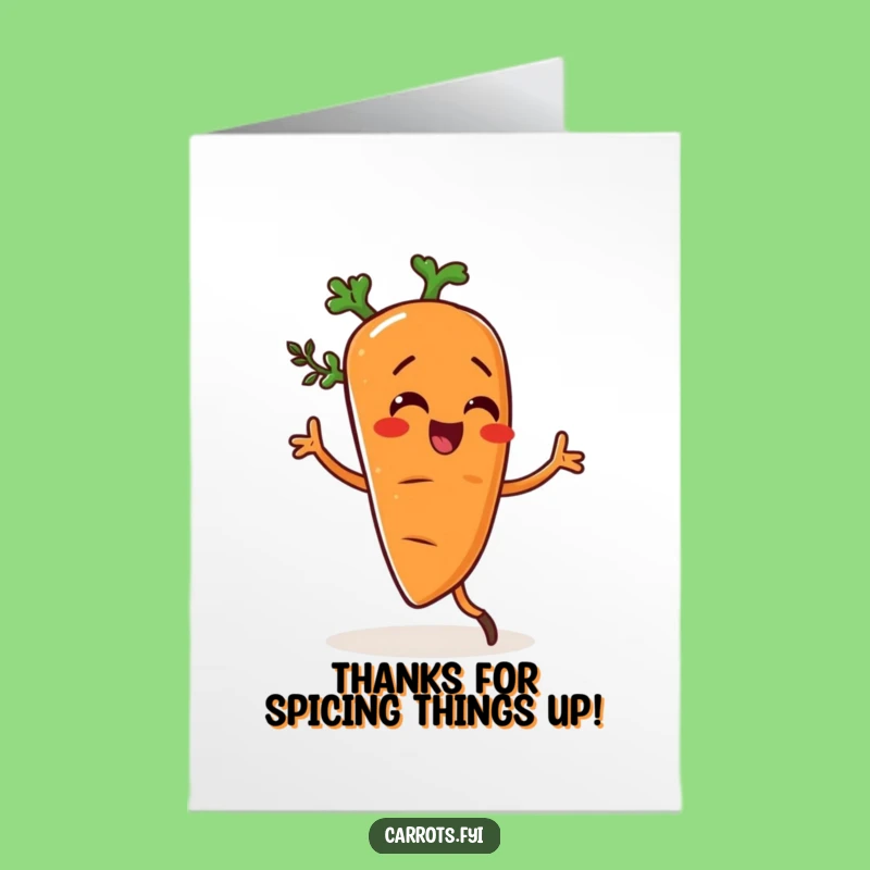 Free Printable Thank You Card: Grateful Dancing Carrot Downloadable Gift