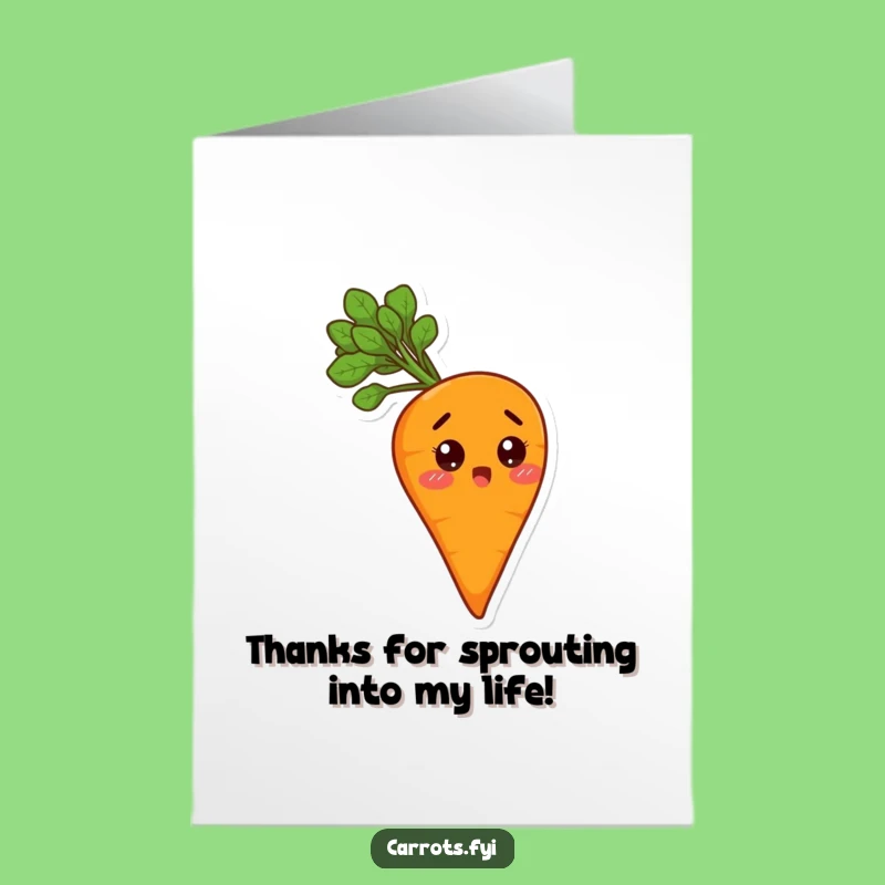 Funny Free Printable Thank You Card: Leafy Carrot Downloadable Gift