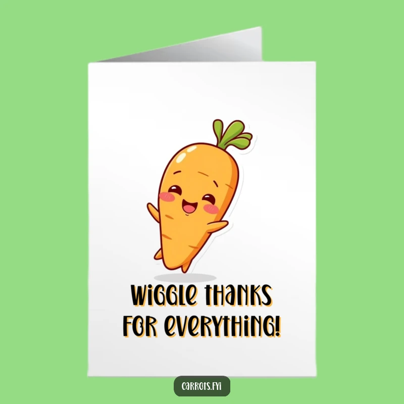 Free Printable Thank You Card: Wiggling Baby Carrot Gratitude Downloadable Gift