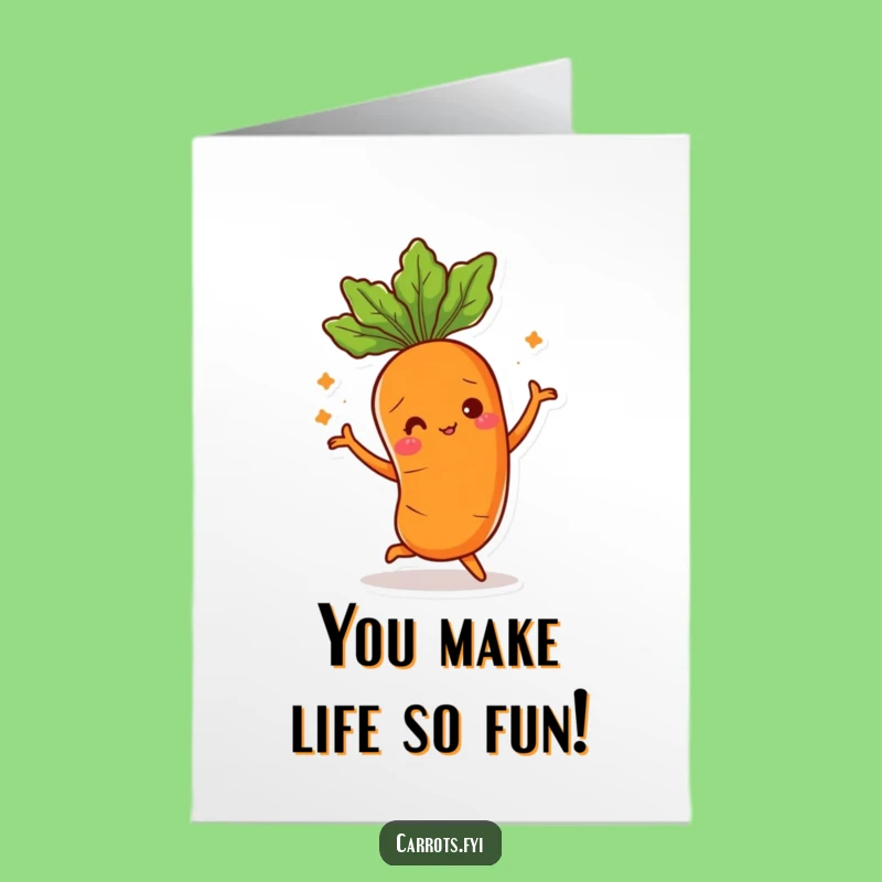 Free Printable Thank You Carrot Card: Funny Dancing Veggie Downloadable!