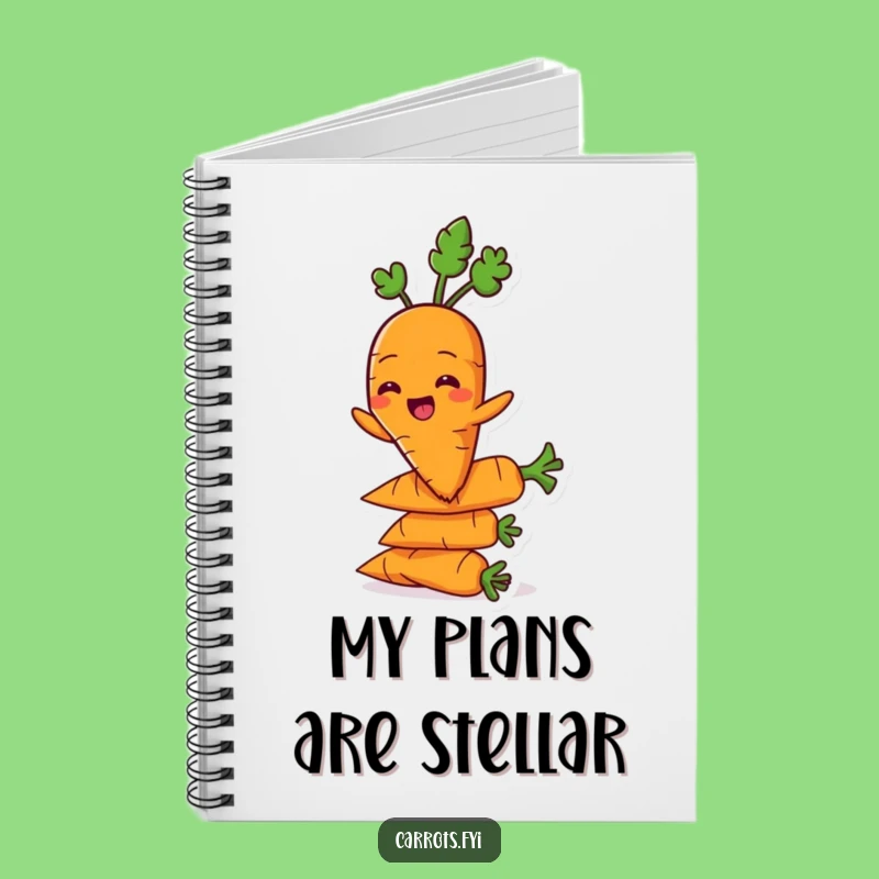 Funny Balancing Carrot Notebook, Veggie Stack Journal, Great Funny Gift for Notes