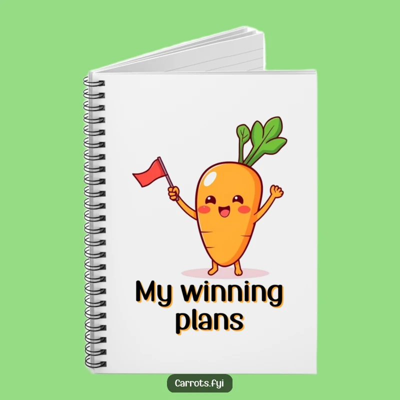 Funny Carrot Notebook: Waving Flag Kawaii Character, Great Funny Gift!
