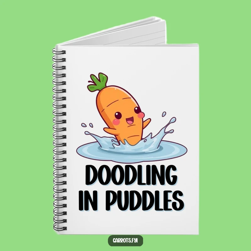 Funny Carrot Puddle Jumper Notebook, Journal for Playful Souls, Creative Funny Gift