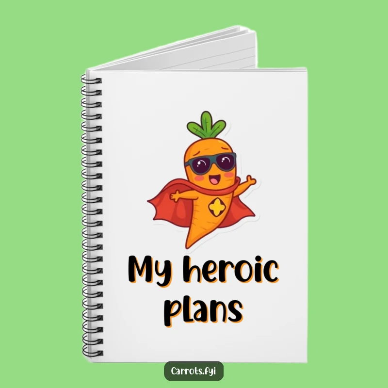 Funny Flying Carrot Hero Notebook - Hilarious Journal for Super Ideas