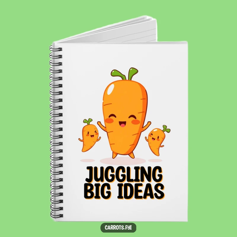 Funny Juggling Carrot Notebook - Jot Down Ideas with this Hilarious Veggie Journal!