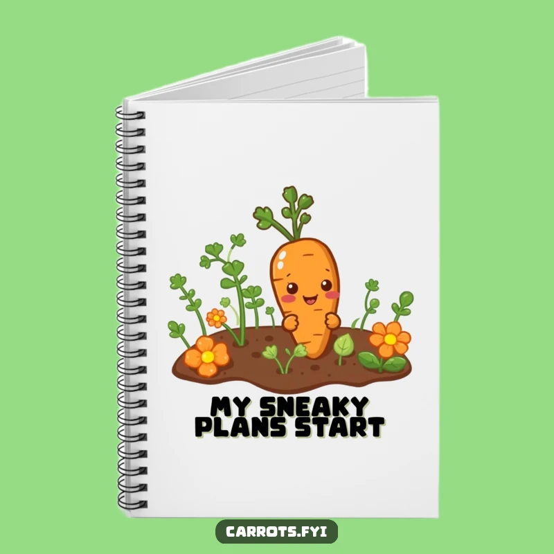 Funny Mischievous Carrot Notebook - Sneaky Veggie Journal Gift Idea