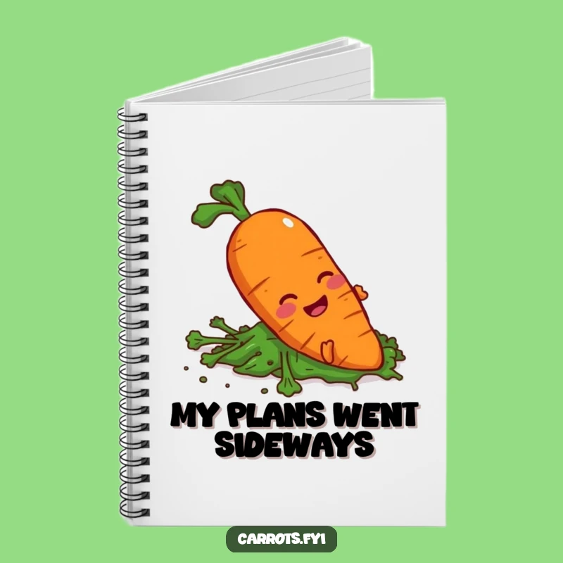 Funny Slipping Carrot Notebook, Veggie Mishap Journal, Great Funny Gift for Notes