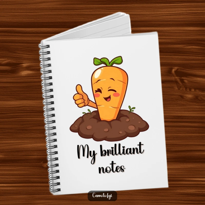Funny Carrot Notebook: A notebook with a carrot character winking and giving a thumbs up from the soil.