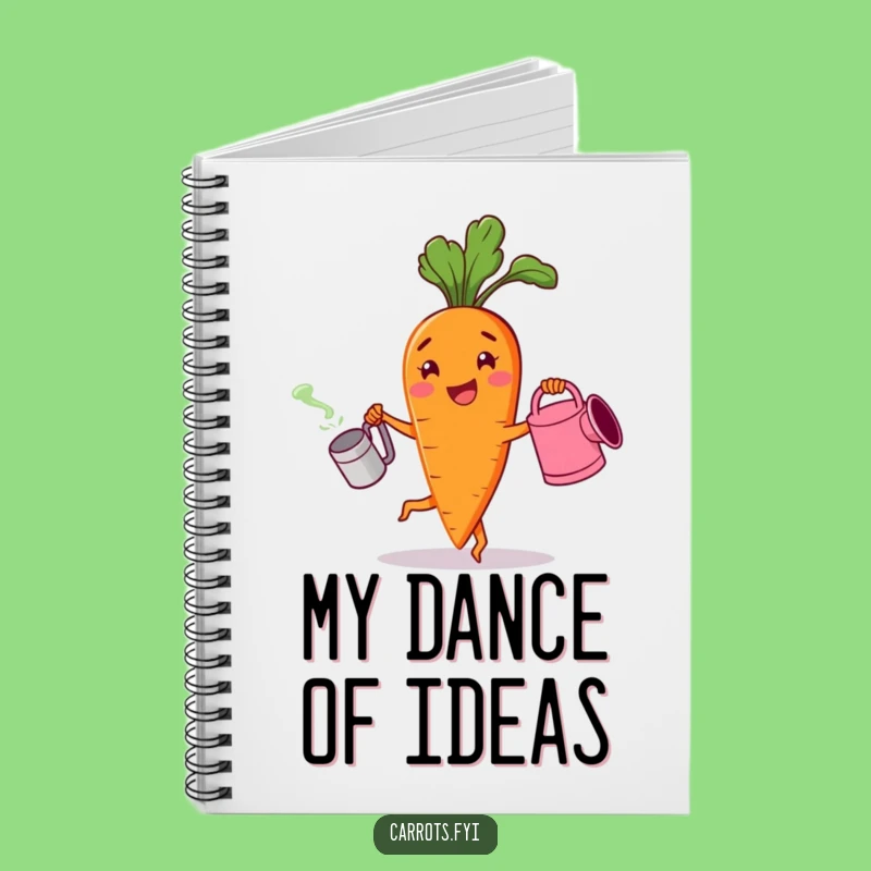 Funny Cheerful Carrot Dancing Notebook - Happy Veggie Journal Gift Idea
