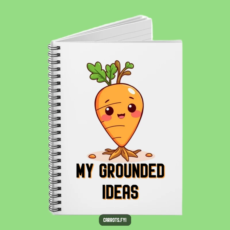 Funny Playful Carrot Notebook - Sprouting Veggie Hat Journal