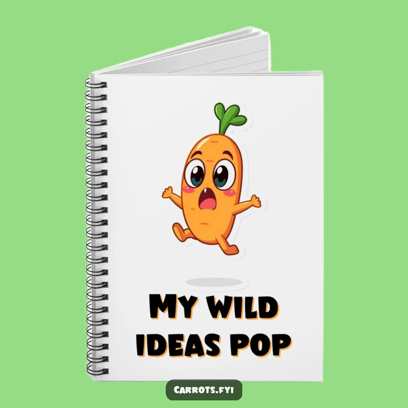 Funny Surprised Carrot Notebook, Veggie Shock Journal, Great Funny Gift for Notes