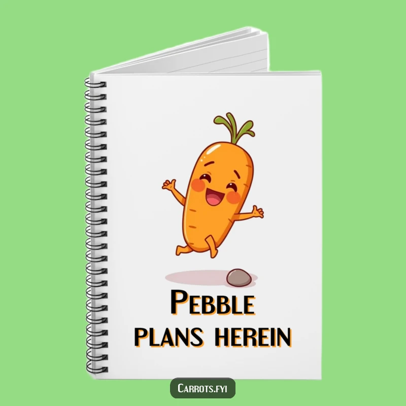 Funny Carrot Kicking Pebble Notebook - Journal Your Laughs with This Veggie Friend