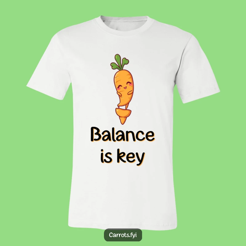 Funny Winking Carrot Balancing T-Shirt: Daring Veggie Art Tee, Hilarious Gift for Performers