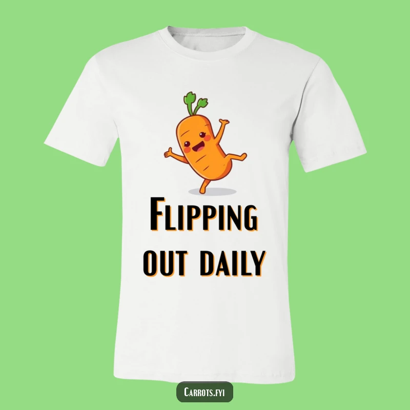 Funny Carrot Cartwheel T-Shirt: Active Veggie Character Tee for Humor