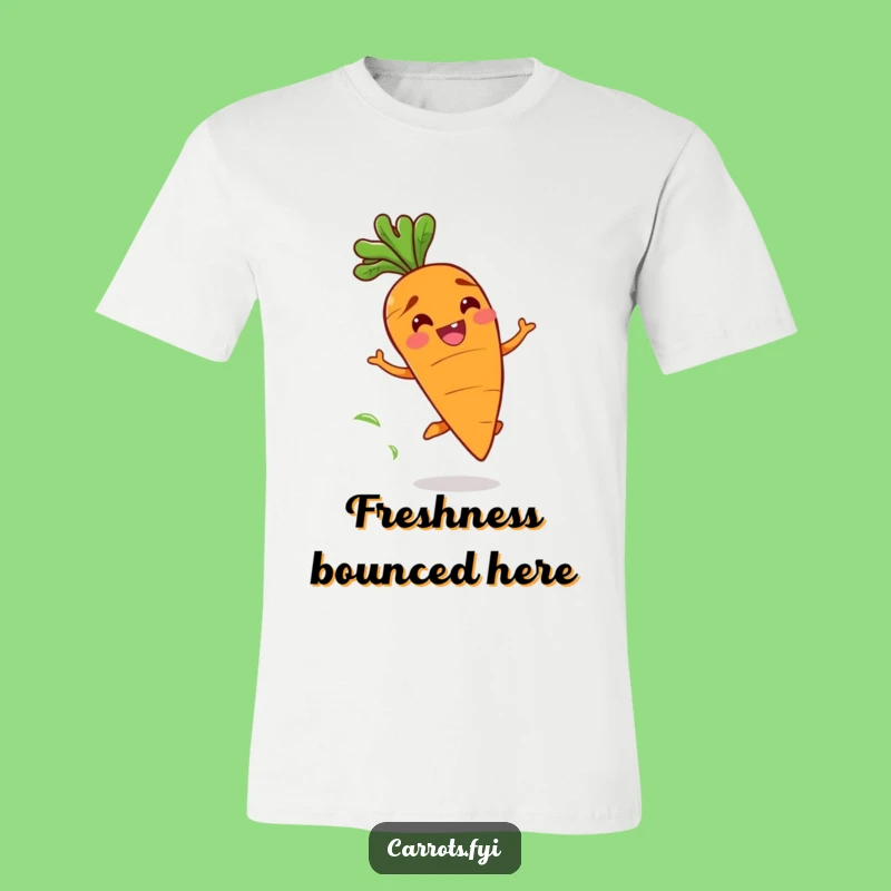 Funny Bouncing Carrot T-Shirt - Spread Joy with this Hilarious Veggie Character Tee!