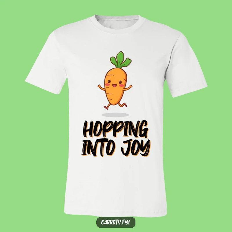Funny Carrot Hop Tee - Playful Veggie Shirt with Small Legs, Hilarious Gift