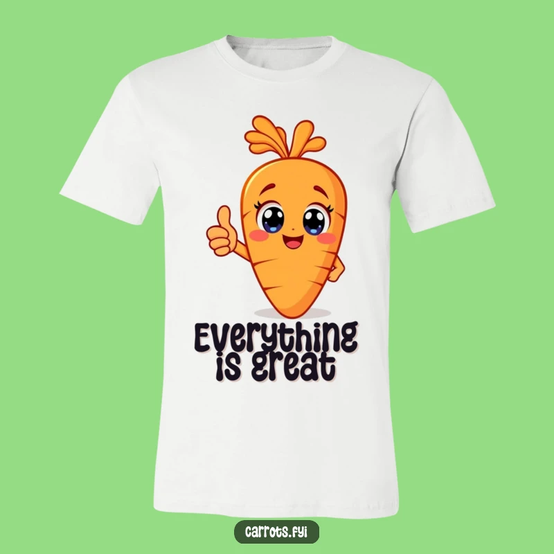 Funny Carrot Thumbs Up Tee - Happy Veggie Shirt with Big Eyes, Hilarious Gift