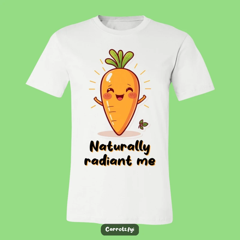 Funny Fresh Carrot T-Shirt: Smiling Veggie Embodies Radiance, Perfect Humorous Gift
