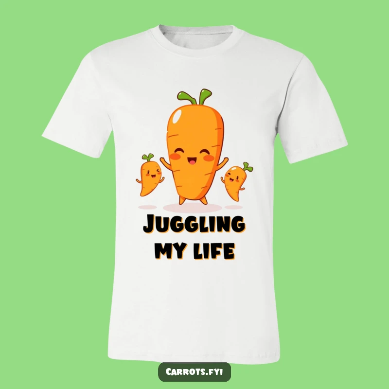 Funny Juggling Carrot T-Shirt - Wear Your Expertise with this Hilarious Veggie Tee!