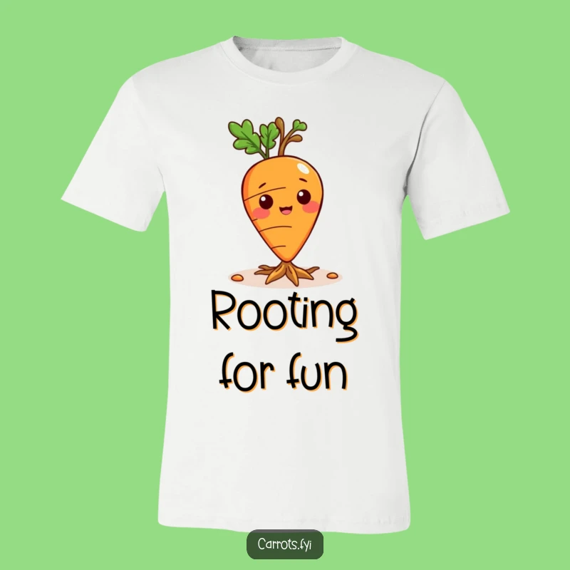 Funny Playful Carrot T-Shirt - Sprouting Veggie Character Tee