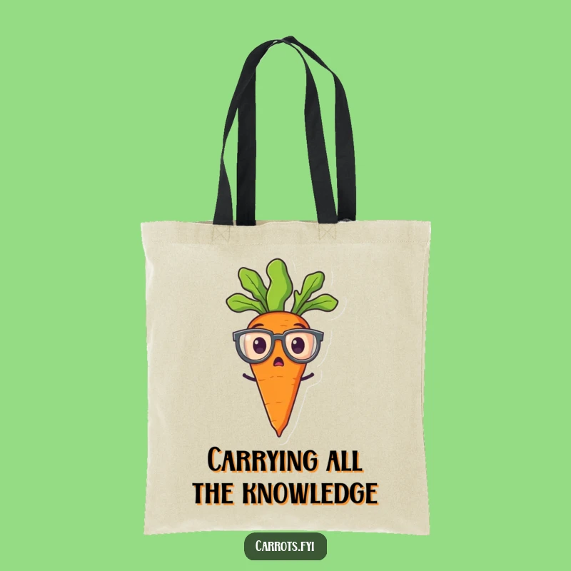 Funny Surprised Carrot Tote Bag - Hilarious Spectacle Veggie Carry-All for Everyday Fun