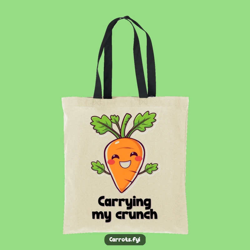Funny Crunchy Carrot Smile Tote Bag, Joyful Veggie Carryall, Handy Funny Gift