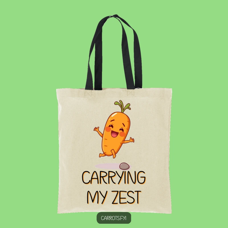 Funny Carrot Kicking Pebble Tote Bag - Stylish & Humorous Root Vegetable Carryall