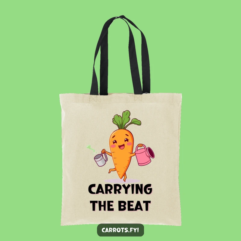 Funny Cheerful Carrot Dancing Tote Bag - Carry Joy Veggie Humor Gift