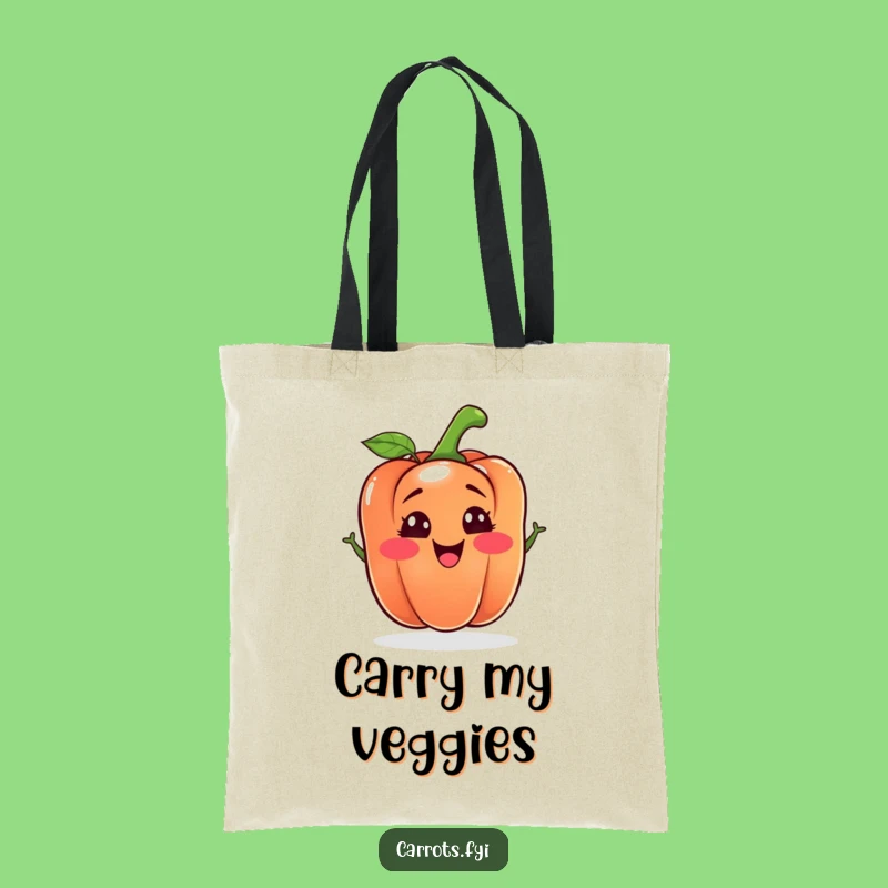Funny Bell Pepper Tote Bag: Silly Veggie Face, Perfect Humorous Grocery or Gift Bag