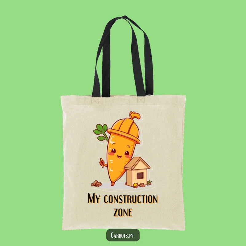 Funny Building Carrot Tote Bag - Hilarious Construction Carry-All