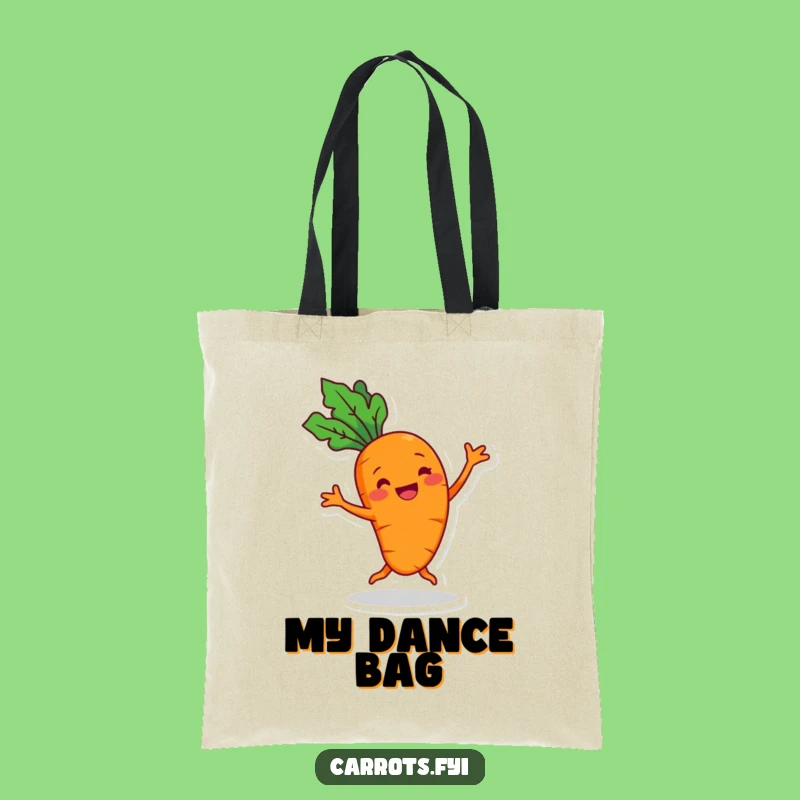 Funny Carrot Dance Tote Bag - Cheerful Veggie Bag with Grin, Fun Gift