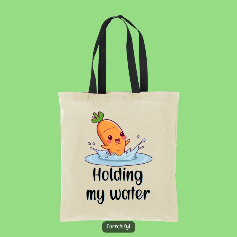 Funny Carrot Puddle Pal Tote Bag, Whimsical Veggie Carryall, Handy Funny Gift