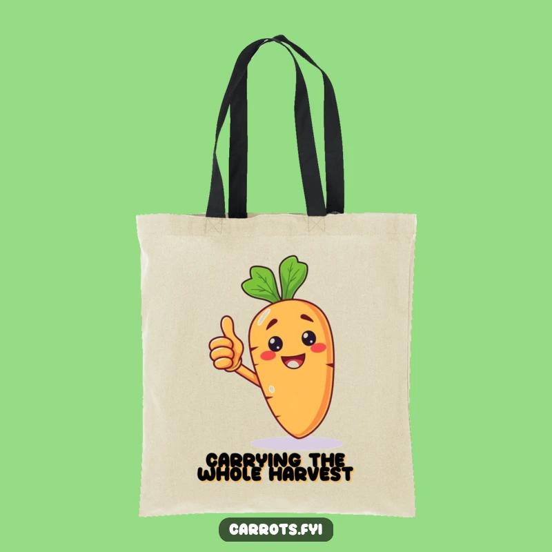 Funny Carrot Thumbs Up Tote Bag: Carry Your Essentials with This Hilarious Veggie Accessory!