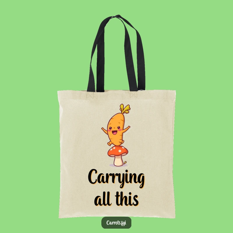 Funny Leaping Carrot Tote Bag: Carry Your Enthusiasm Everywhere!