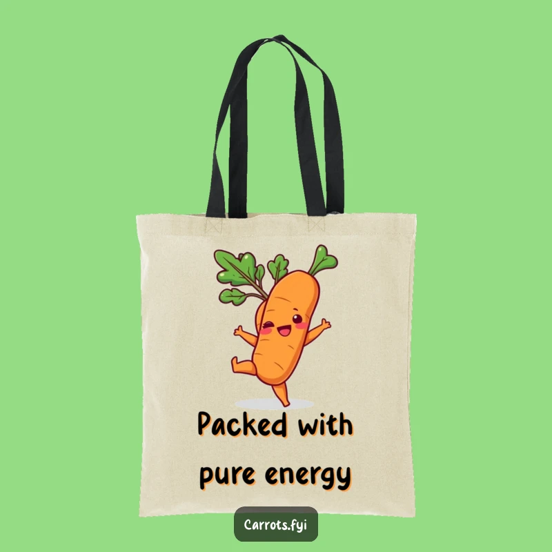 Funny Playful Carrot Kick Tote Bag - Durable Veggie Carry-All for Everyday Adventures