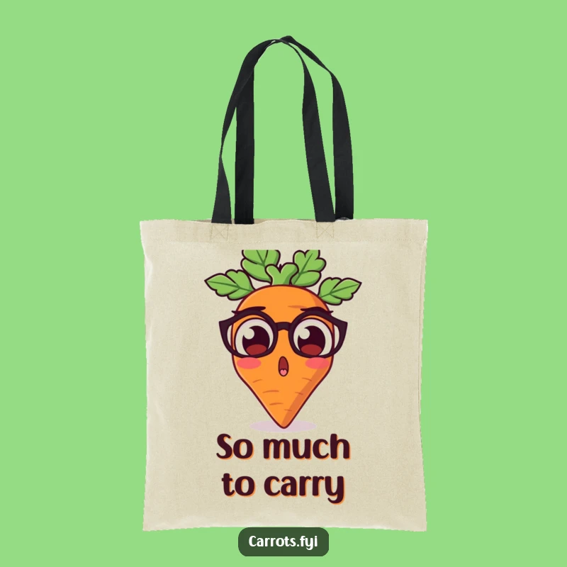 Funny Surprised Carrot Tote Bag - Carry Your Shock Veggie Humor Gift