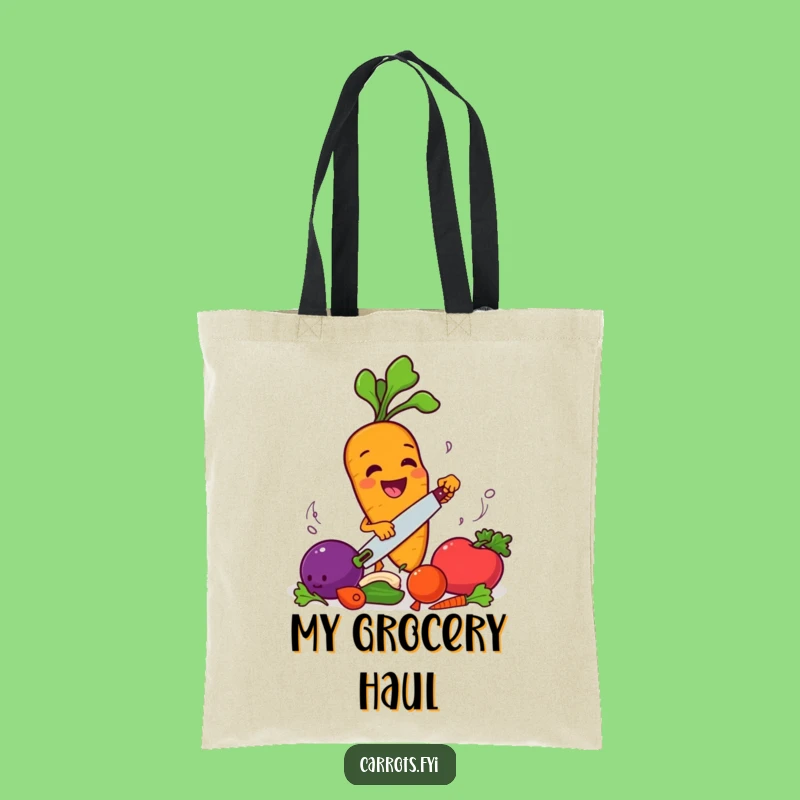 Funny Chopping Carrot Tote Bag - Hilarious Kitchen Prep Carry-All