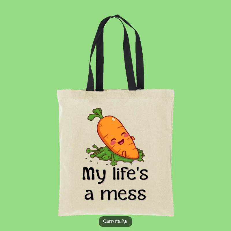 Funny Slipping Carrot Tote Bag, Veggie Mishap Accessory, Unique Funny Gift