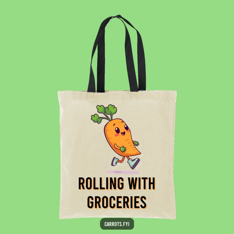 Funny Carrot Roller Skates Tote Bag - Stylish & Humorous Speeding Veggie Carryall