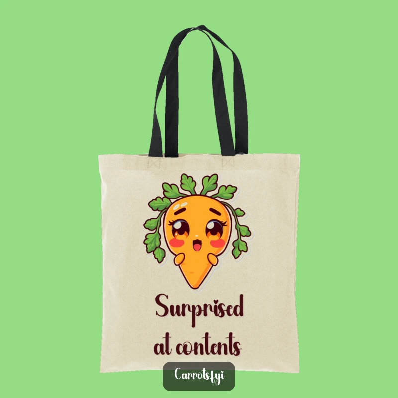 Funny Surprised Carrot Tote Bag: Hilarious & Practical for Shocked Errands